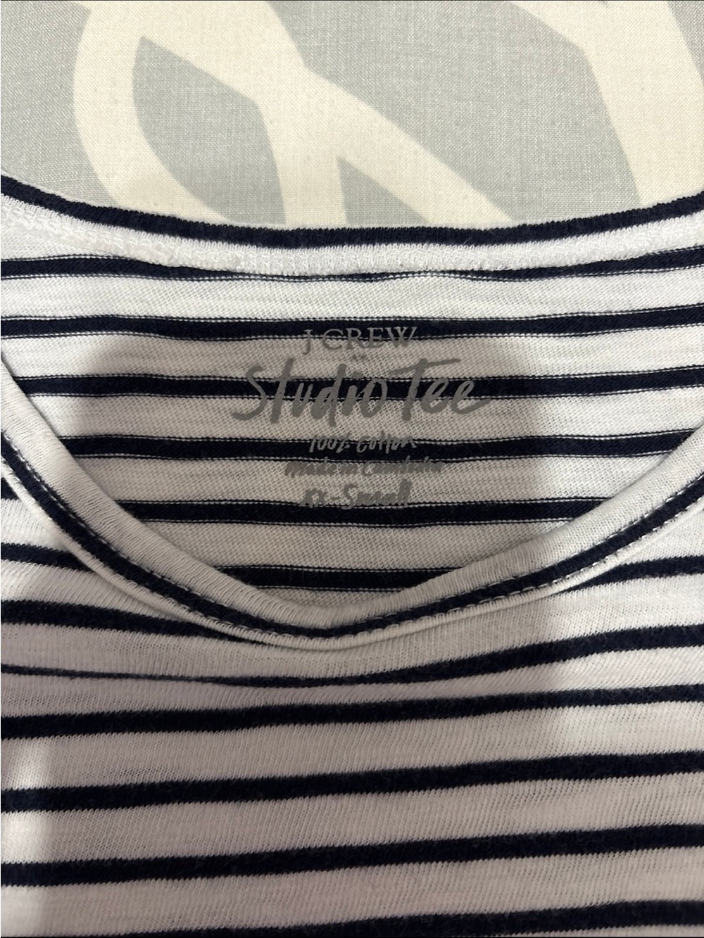 J.Crew Studio Crew Black and White Striped Tee - Picture 2 of 3